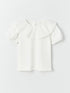 LC Waikiki Crew Neck Short Sleeve Embroidery Detailed Baby Girl T-Shirt